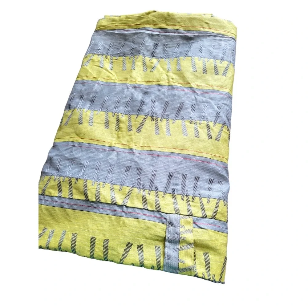 Vintage Mcm Mattress Ticking Cover‎ New Old Stock Abstract Yellow Stripe